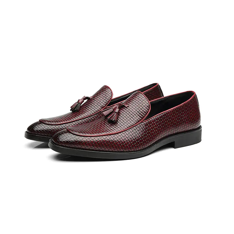 Men's Business Casual Moccasins - Pointed Toe Tassel Loafers
