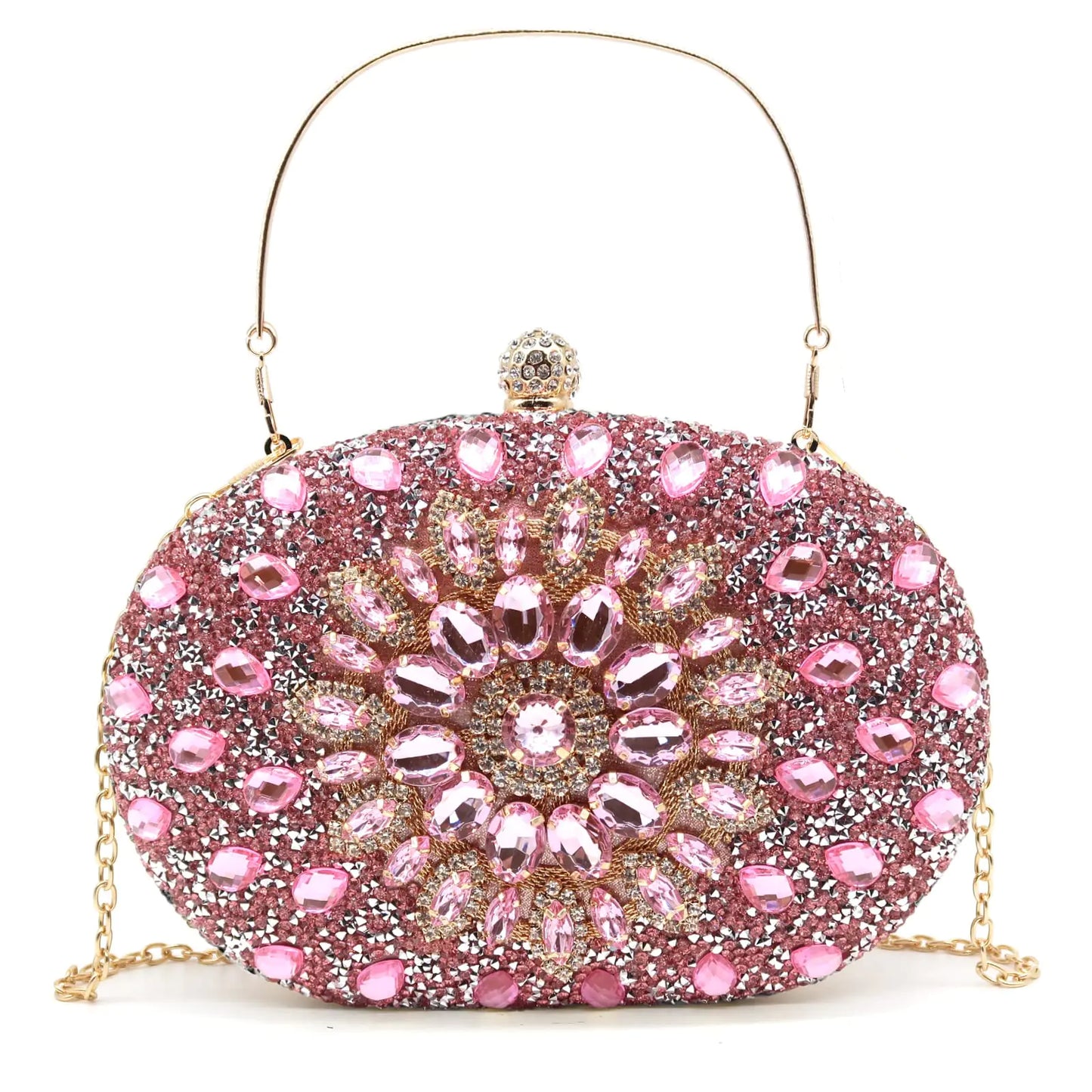 GlamSpark Rhinestone Evening Clutch - Glitter Bridal Party Wedding Purse