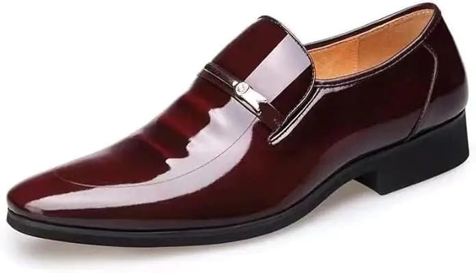Men's Burgundy Oxfords Formal Anti - Slip Dress Shoes - Gotaar