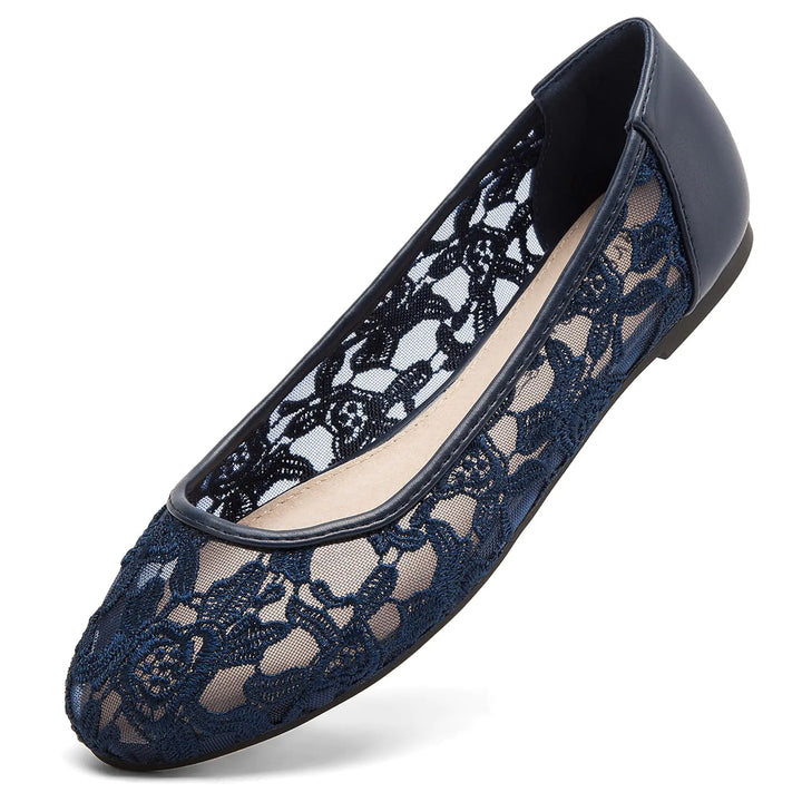 Greatonu Navy Cut Out Ballet Flats - Breathable Slip - On Loafers for Women - Gotaar