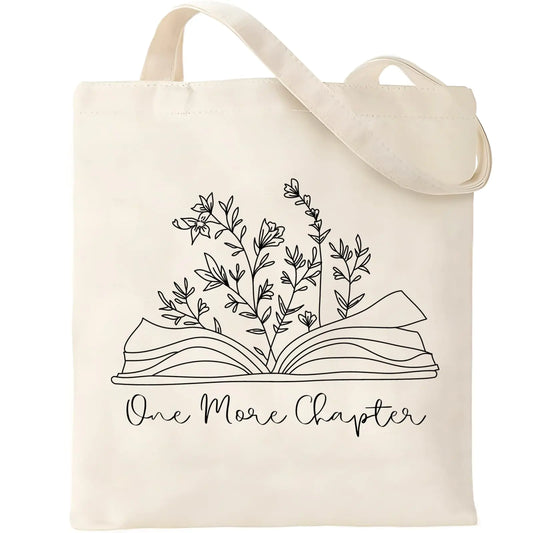 Haukea Chic Book Lover's Canvas Tote with Zipper