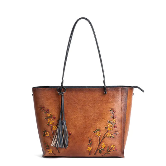 Vintage Cowhide Leather Tote