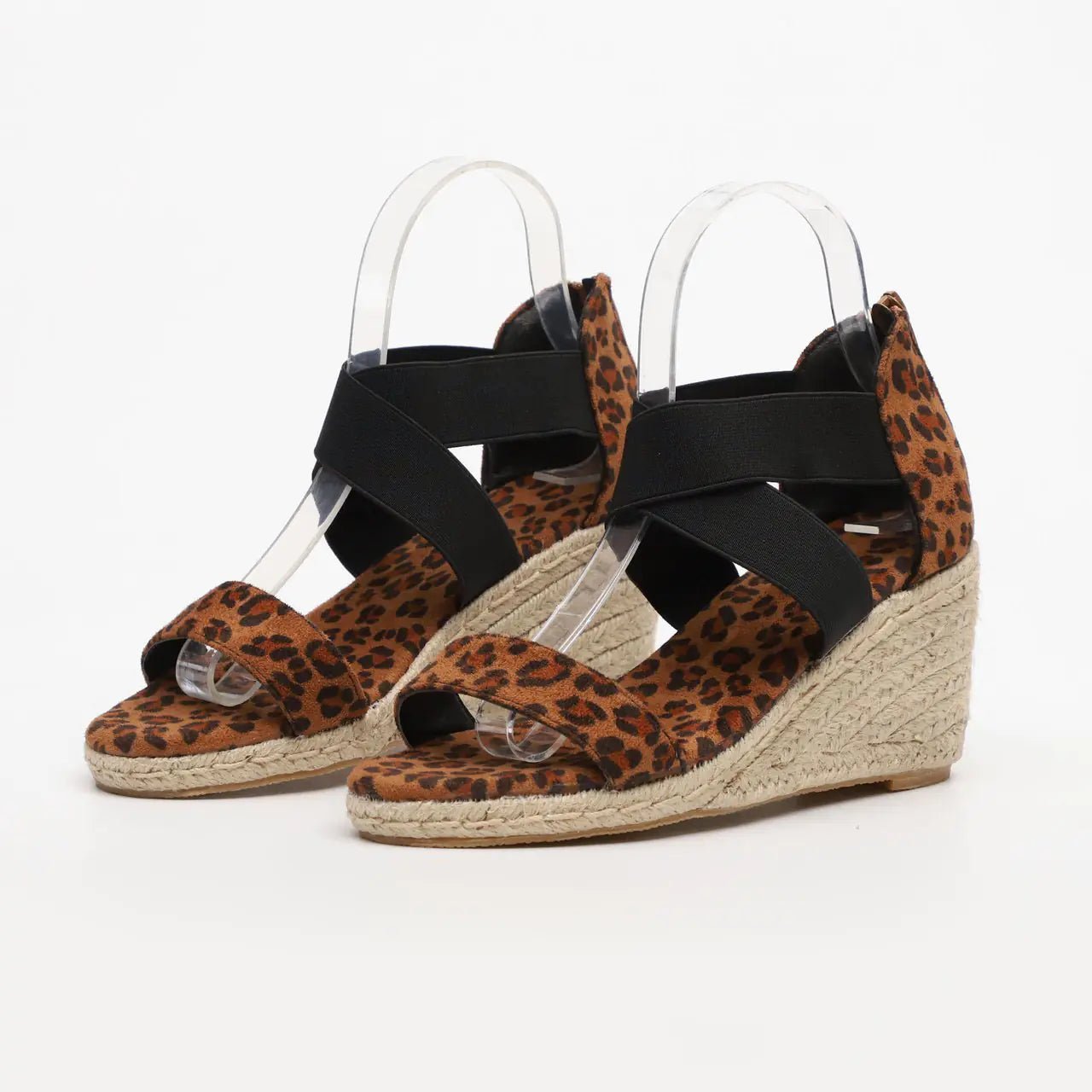 Trendy Elastic Roman Sandals with Slope Heel - Gotaar