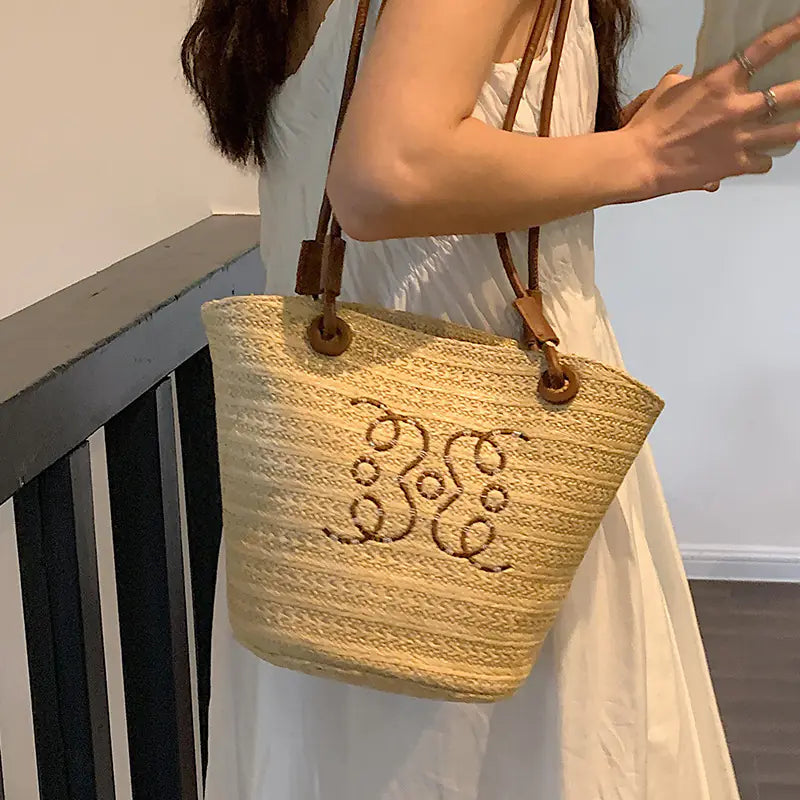 2025 Women's Straw Tote Bag - Large Summer Woven Bucket Bag | Gotaar