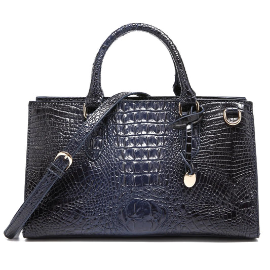 Women's Crocodile Print Tote Bag - Large Capacity Satchel Handbag with Top Handle