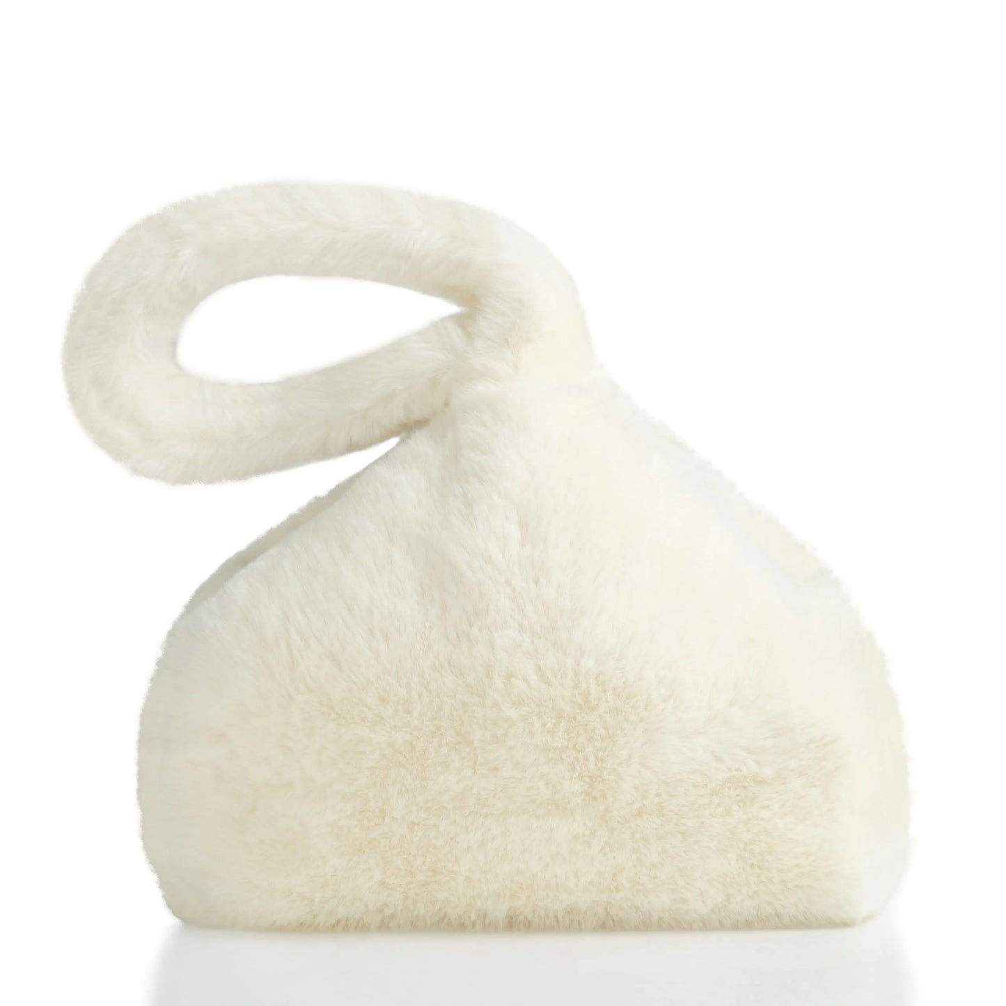 BABEYOND Faux Fur Clutch Purse - Fluffy Triangle Wristlet for Women