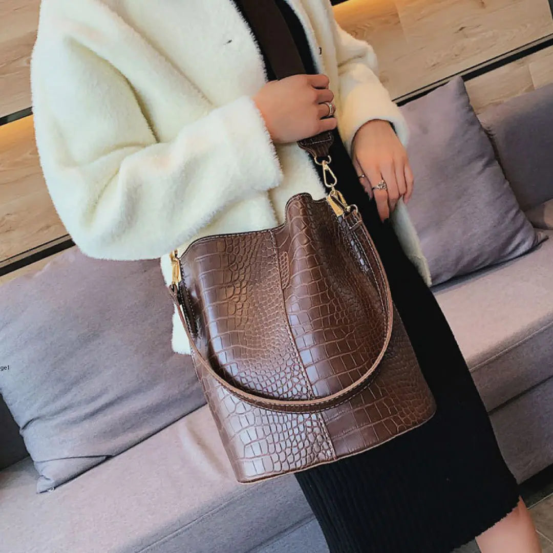 Blake Vegan Croc Shoulder Bag