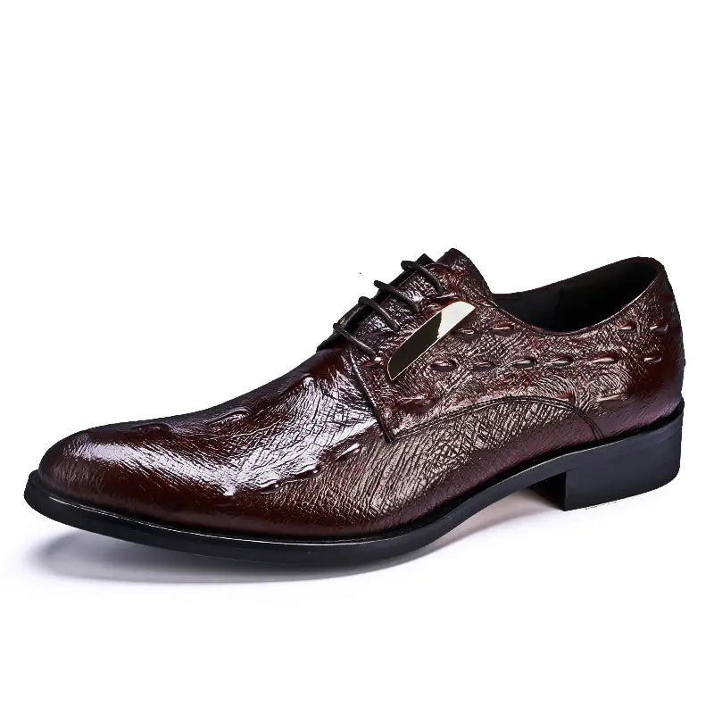 Men's Luxury Crocodile Pattern Leather Casual Shoes - Premium Dress Shoes