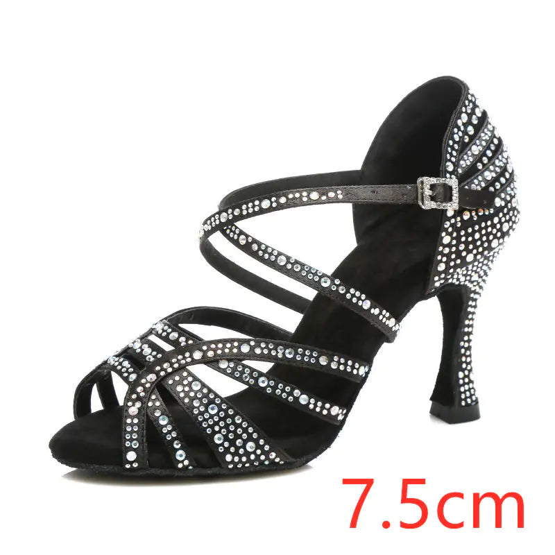 Women's Latin Dance Shoes - High Heel Ballroom Dancing Shoes with Silk Upper