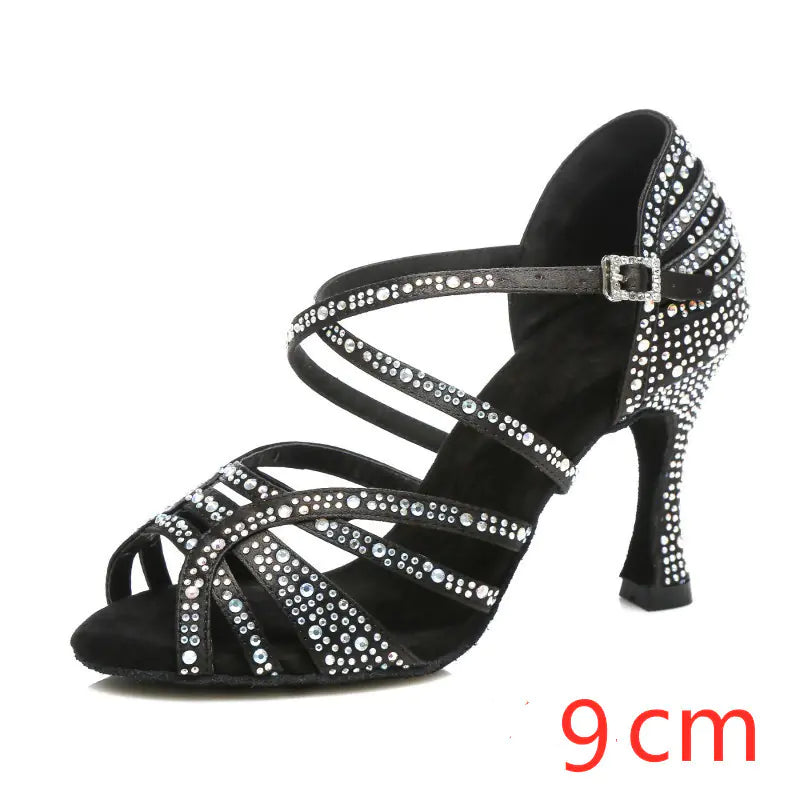Women's Latin Dance Shoes - High Heel Ballroom Dancing Shoes with Silk Upper