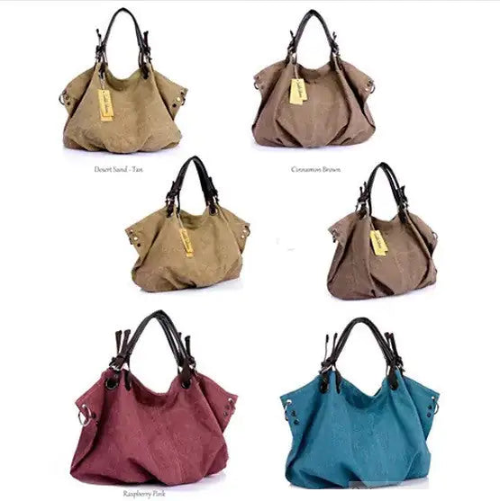 Large Canvas Travel Tote Bag for Women - Journey Handbag with Soft Handles