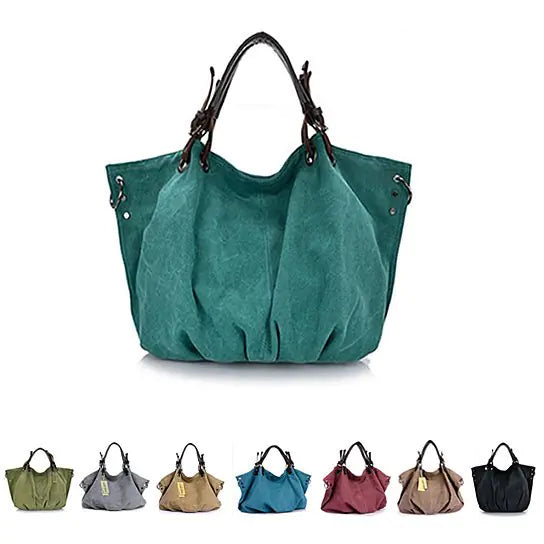 Large Canvas Travel Tote Bag for Women - Journey Handbag with Soft Handles