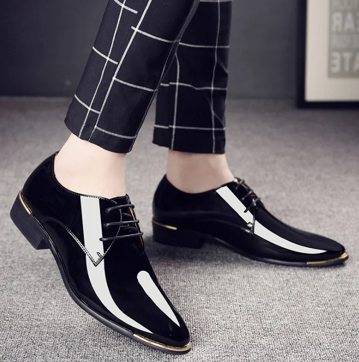 Men's Business Leather Shoes - Casual British Lace-Ups