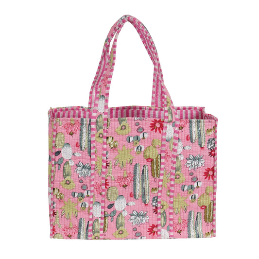 Marubhumi Quilted Cotton Tote - Stylish Lightweight Multi-Purpose Bag
