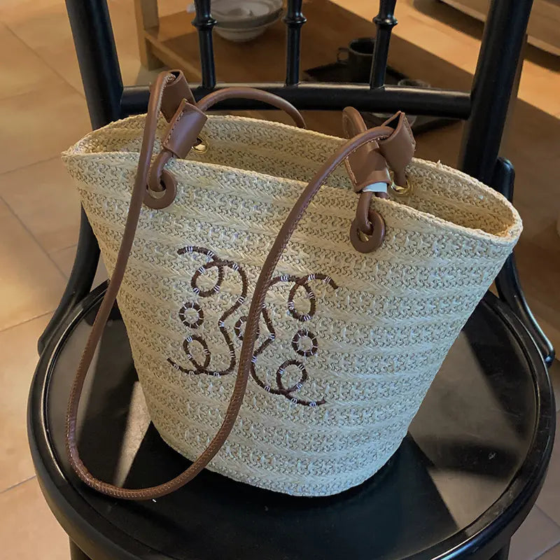 2025 Women's Straw Tote Bag - Large Summer Woven Bucket Bag | Gotaar