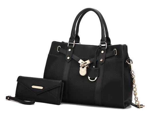 MKF Christine Crossbody Tote Bag Set - Vegan Leather Handbag with Matching Wallet