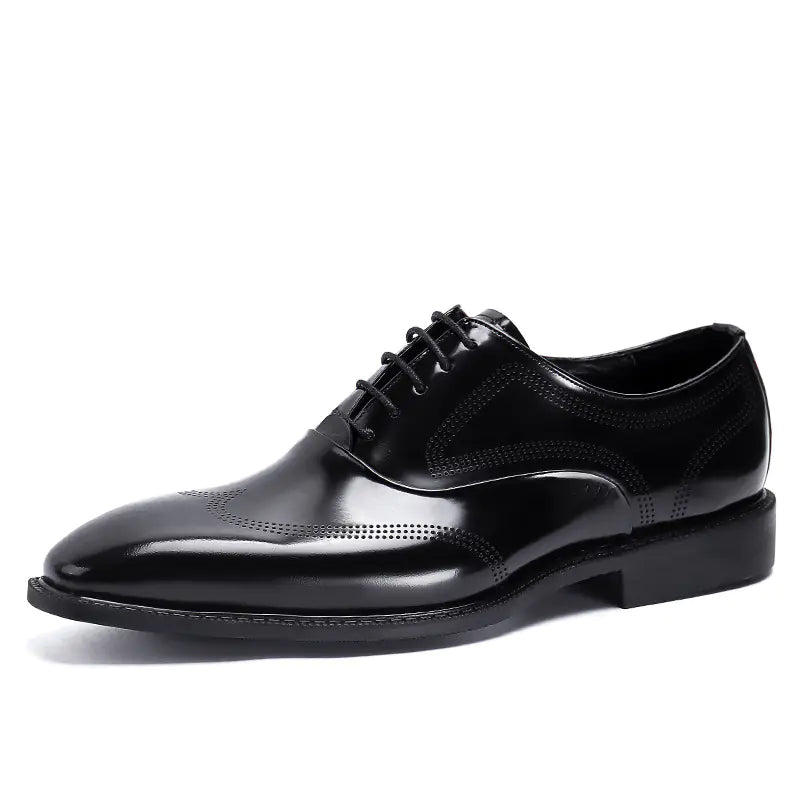 Men's British Leather Business Casual Shoes - Premium Cowhide Dress Shoes