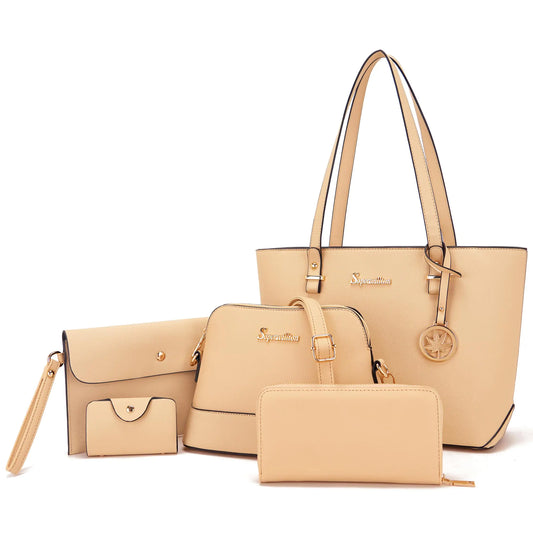 Women's 5-Piece Purse Set - Tote Bag Shoulder Bag Wallet Handbag Collection