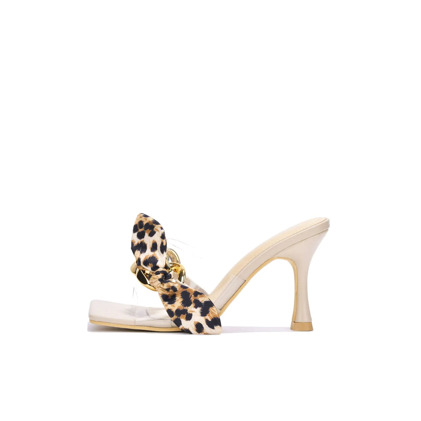 Cape Robbin Concur Clear Heel Sandals - Transparent Square Toe Stiletto Heels with Bow