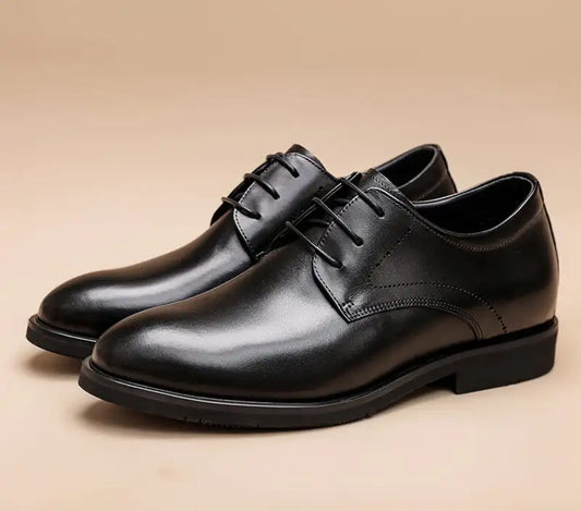 Premium British Derby Shoes - Genuine Cowhide Leather Men's Dress Shoes