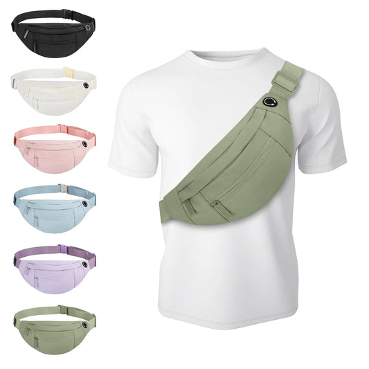 TrailFlex Crossbody Fanny Pack - Adjustable, Durable, Khaki Green