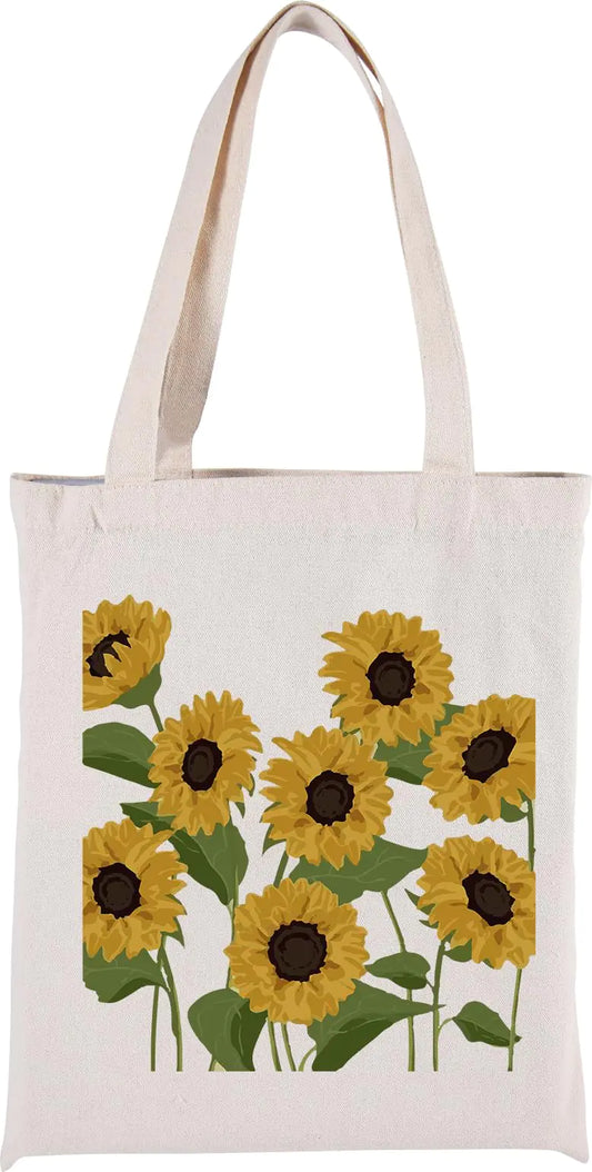 Sunflower Beach Tote - Waterproof Canvas Bag for Everyday Adventures