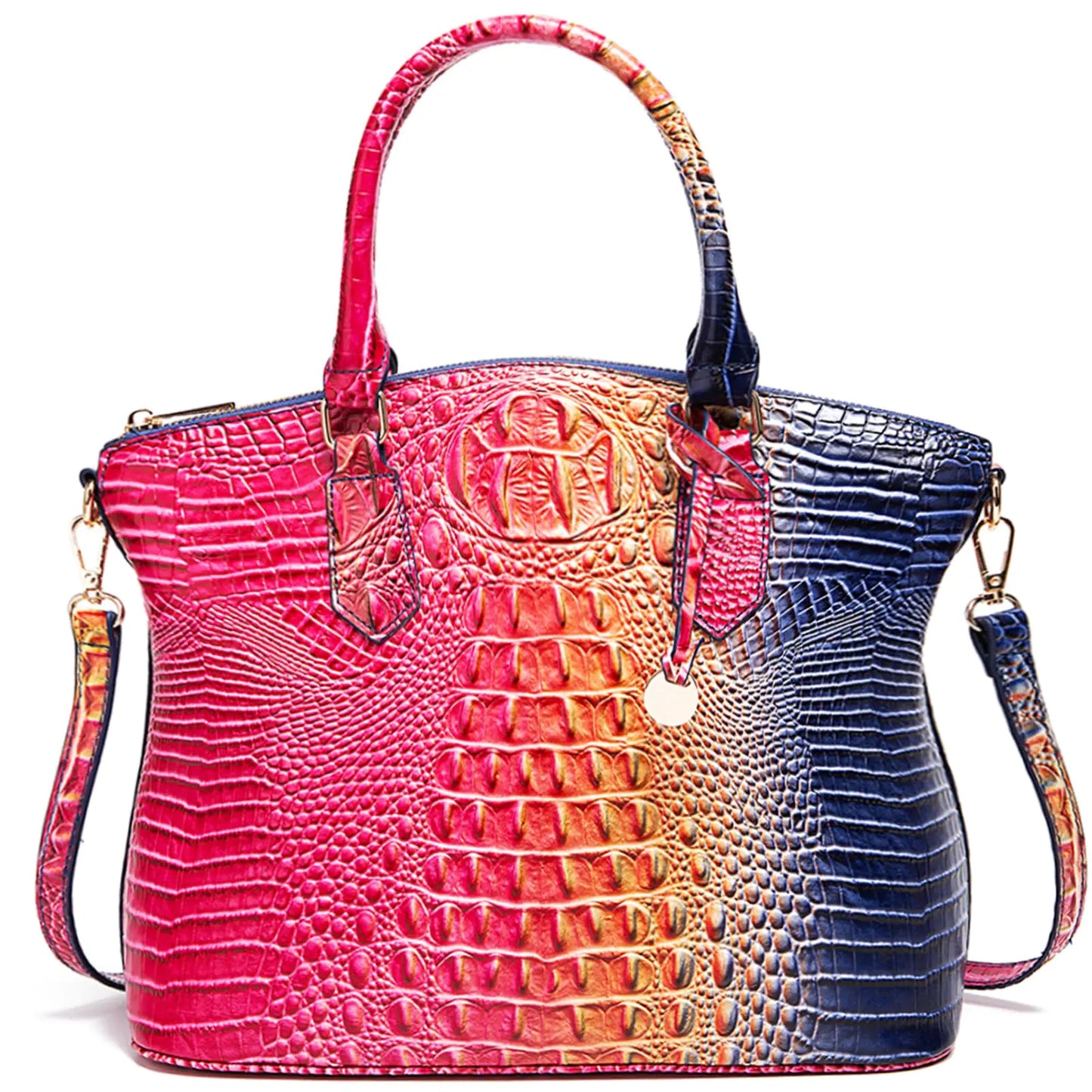 Luxury Crocodile Print Tote Bag - Water-Resistant Vegan Leather Handbag