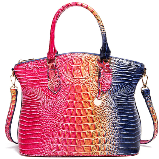 Luxury Crocodile Print Tote Bag - Water-Resistant Vegan Leather Handbag