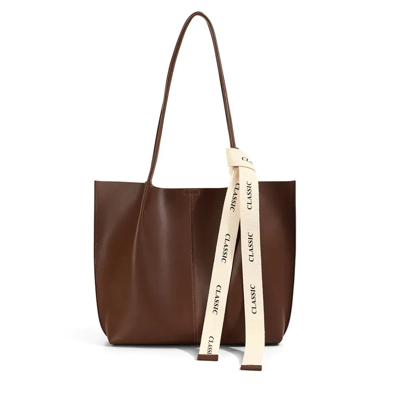 Premium Cow Leather Women's Tote Bag - Luxury Large Capacity Handbag