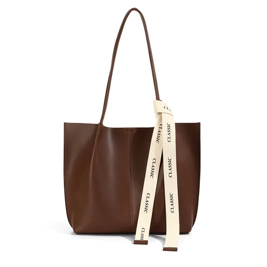Premium Cow Leather Women's Tote Bag - Luxury Large Capacity Handbag