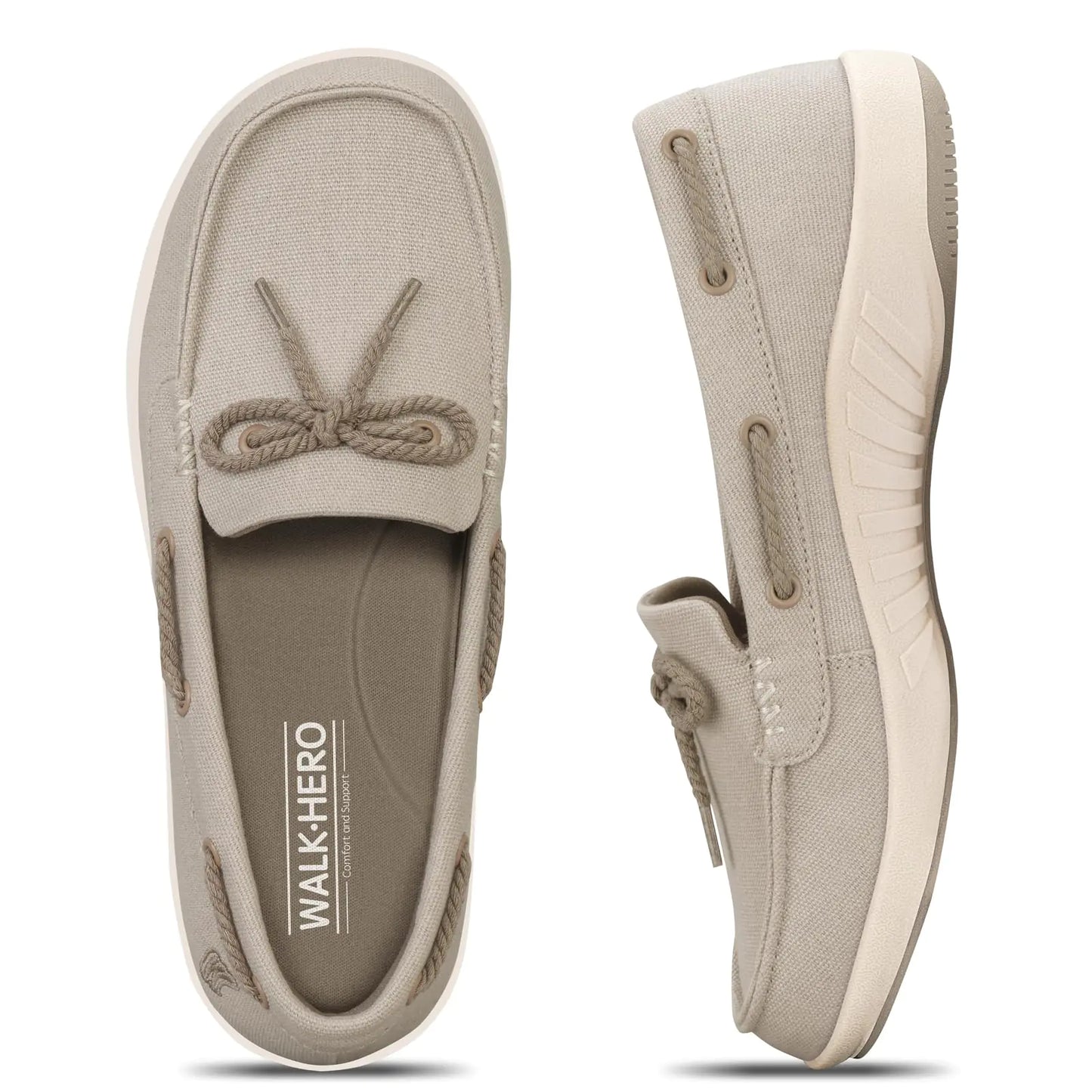 Comfort Glide Canvas Loafers - Women's Supportive Boat Shoes