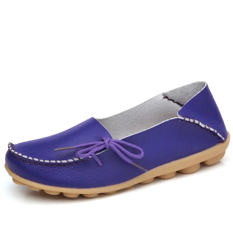 Plus Size Leather Casual Flat Shoes for Women