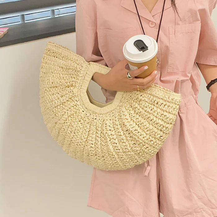 Women's Summer Straw Woven Tote Bag - Large Capacity