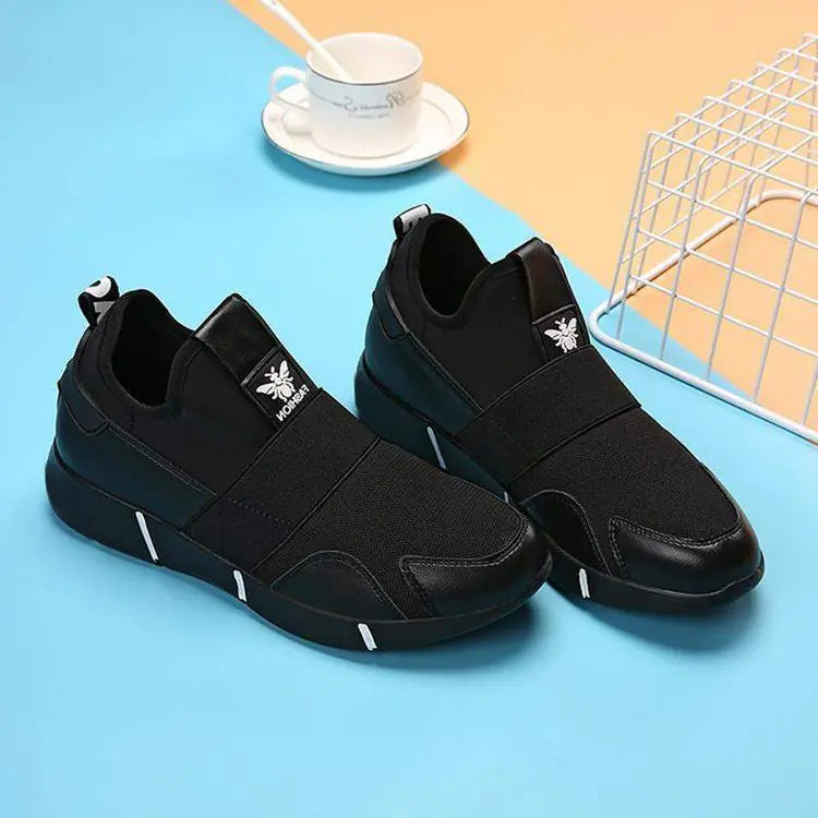 Women's Thick-Sole Sports Sneakers - Premium PU Mesh Athletic Shoes