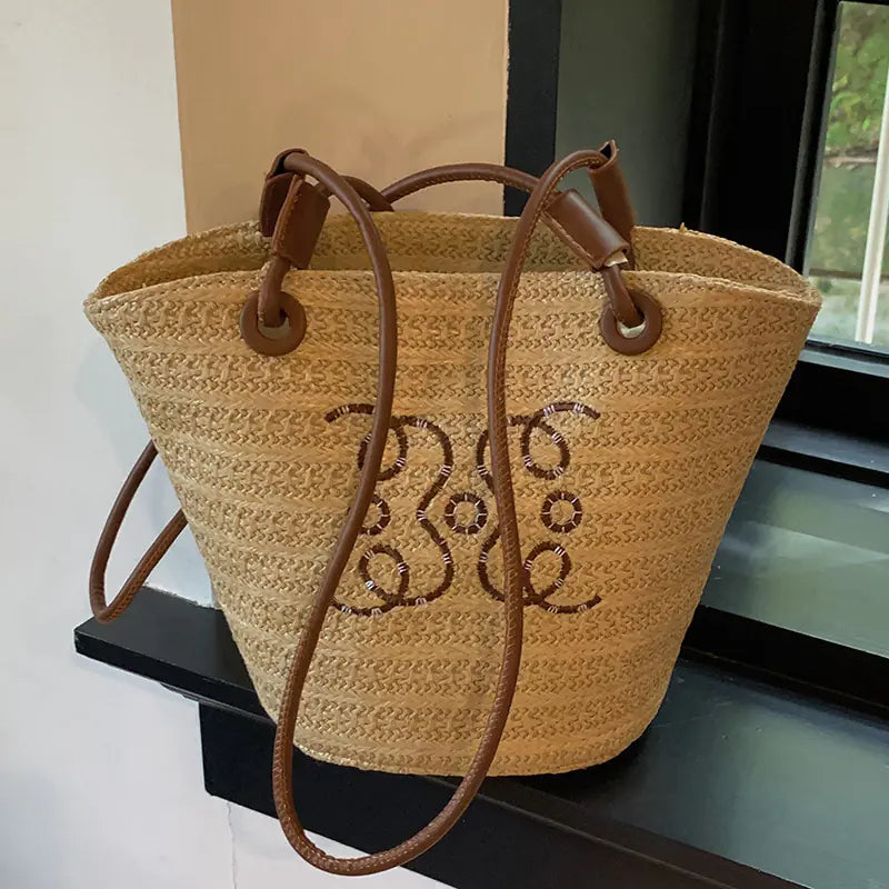 2025 Women's Straw Tote Bag - Large Summer Woven Bucket Bag | Gotaar