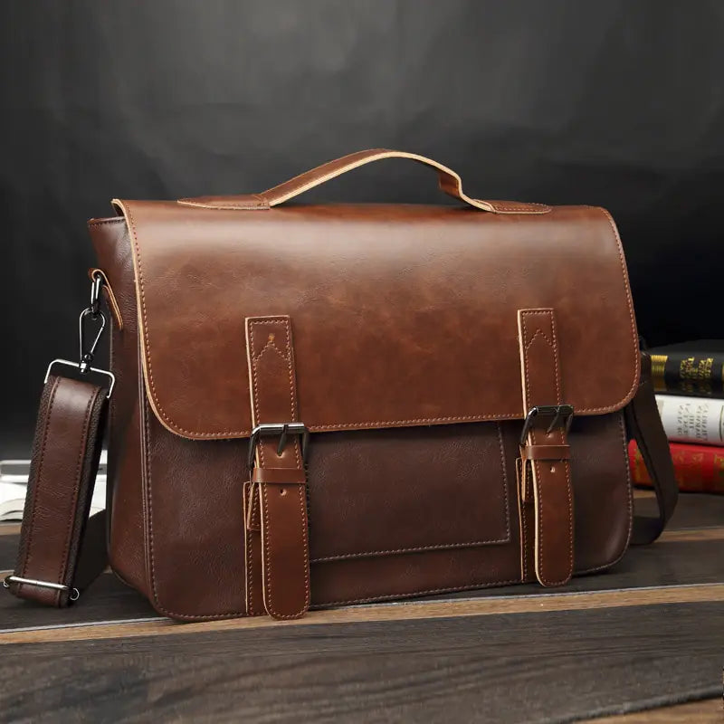 Vintage PU Leather Shoulder Bag for Men