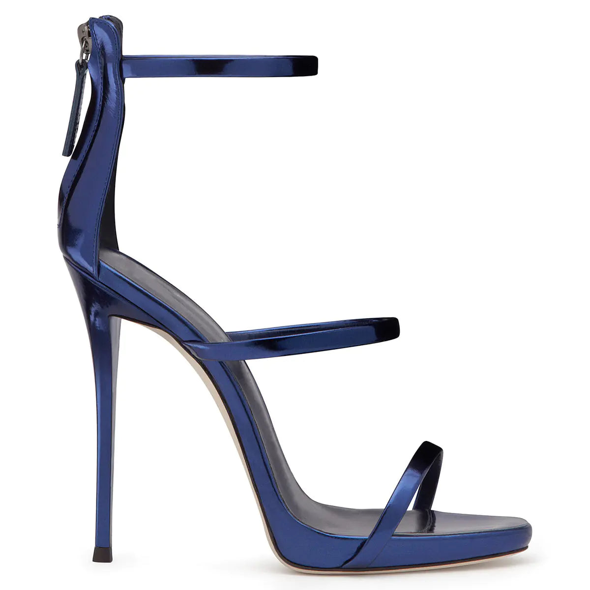 High Heels Catwalk Shoes for Women - Patent Leather Fish Mouth Ankle Strap Pumps