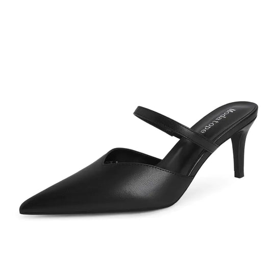 Modatope Women's Pointed Toe Pumps - Classic Stiletto Heel Mules