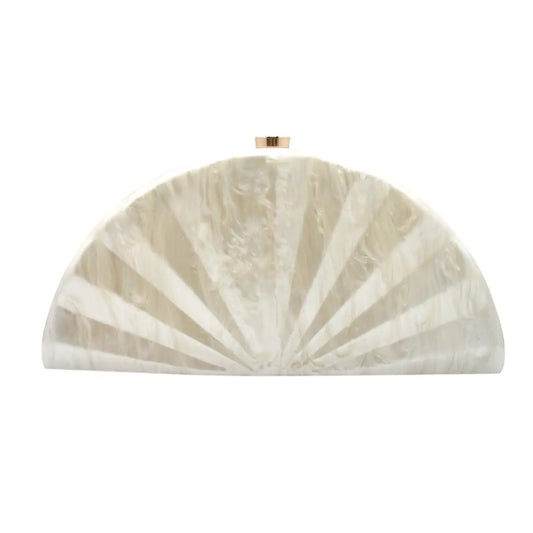Fan Shell Acrylic Evening Clutch