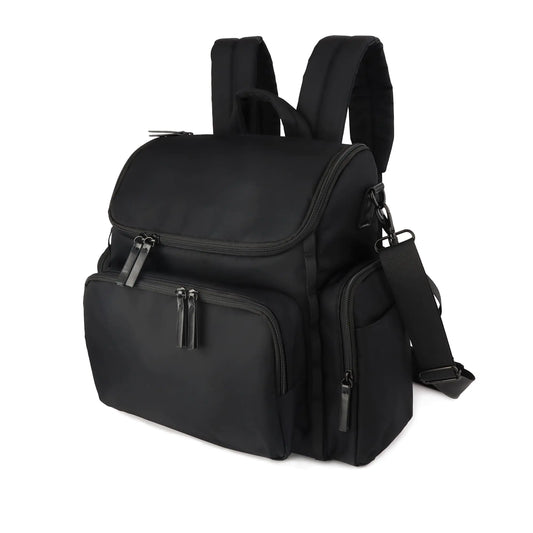 Spacious, stylish, and practical diaper bag backpack – features multiple pockets, insulated bottle holders, waterproof fabric, and comfy straps. Perfect for moms, dads, and travel with baby or toddler.