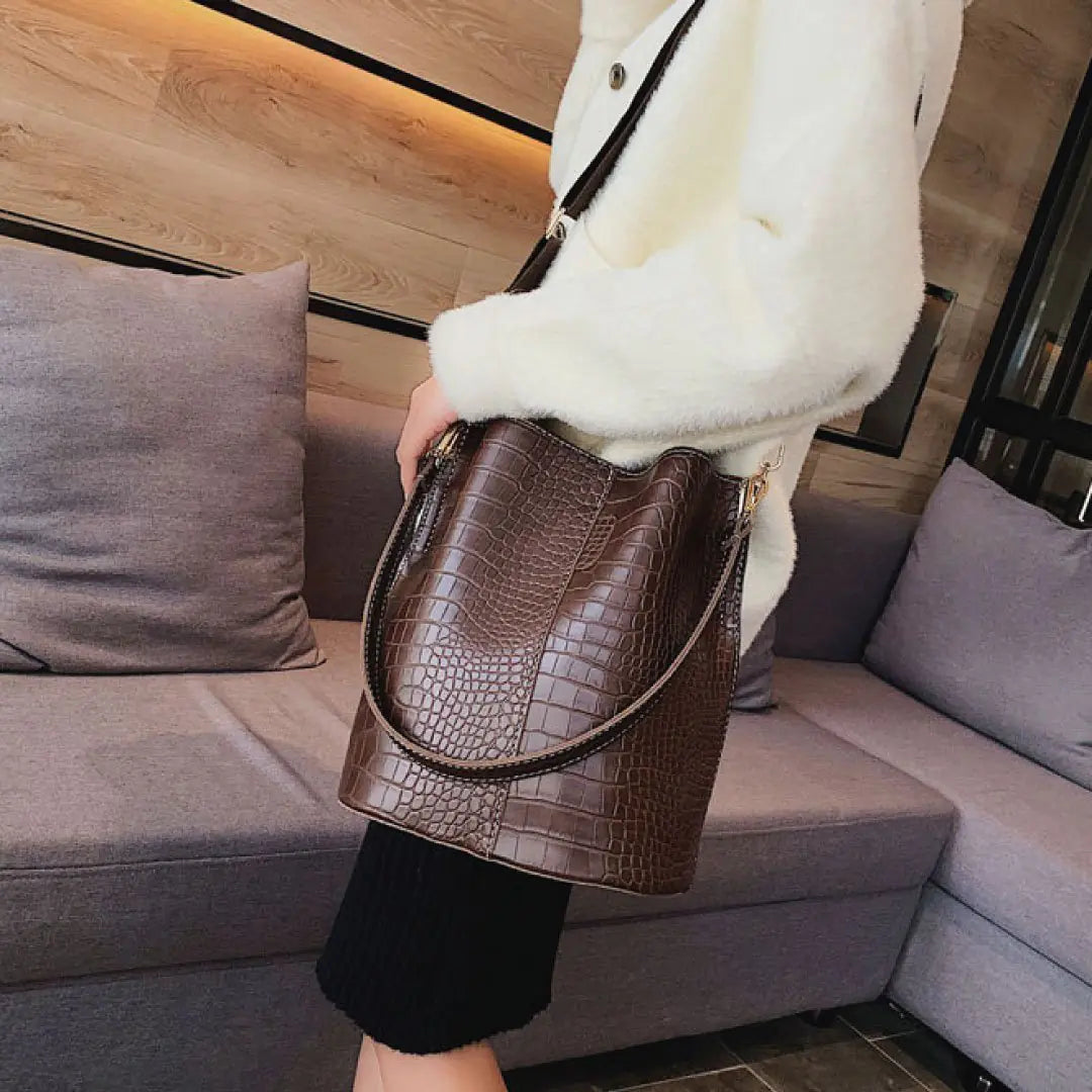Blake Vegan Croc Shoulder Bag