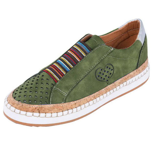 Women's Heart Design Flat Casual Shoes - Comfortable Breathable Footwear