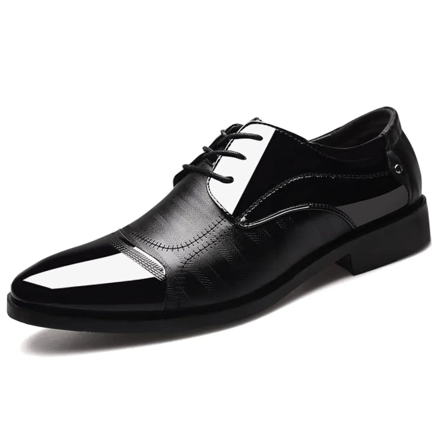 Men's Classic Black Patent Leather Oxfords
