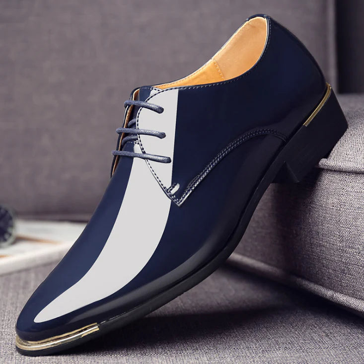 Men's Business Leather Shoes - Casual British Lace-Ups