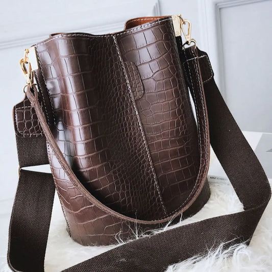 Blake Vegan Croc Shoulder Bag
