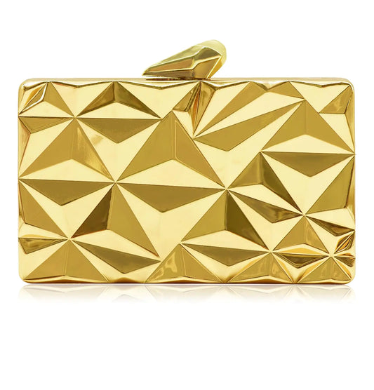 Milisente Gold Geometric Evening Clutch