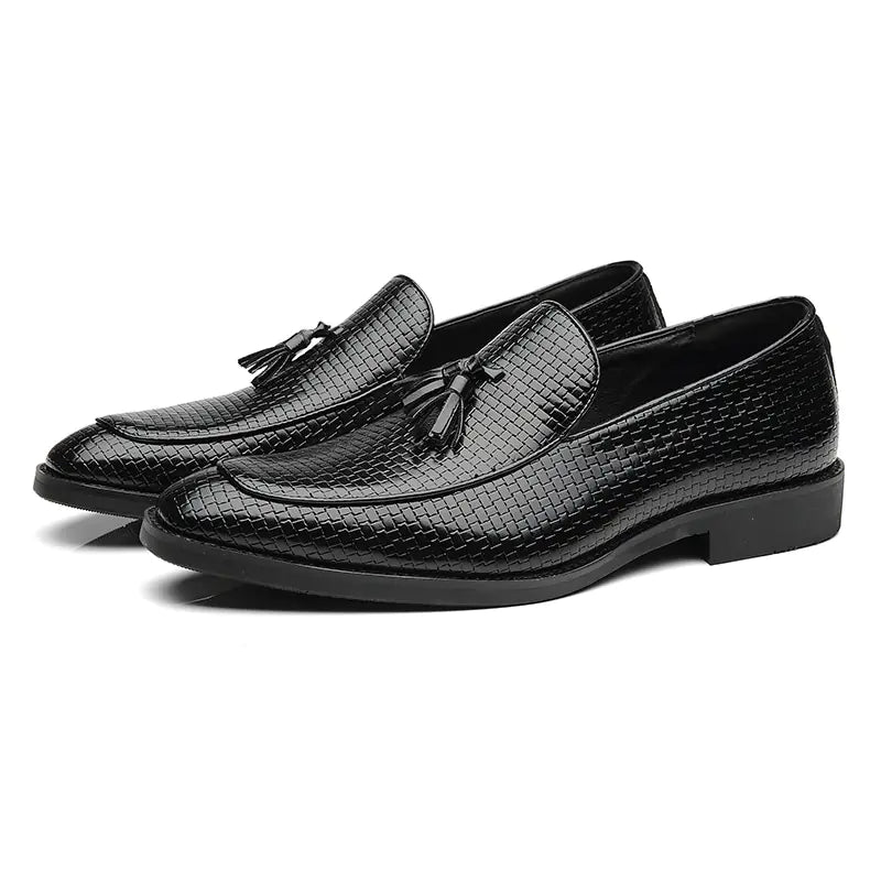 Men's Business Casual Moccasins - Pointed Toe Tassel Loafers