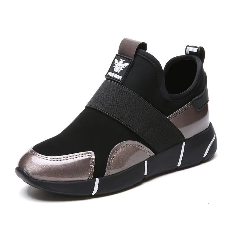Women's Thick-Sole Sports Sneakers - Premium PU Mesh Athletic Shoes