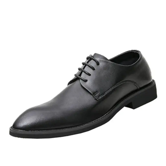 Men's English Casual Shoes - Formal Leather Pointed Toe Dress Shoes
