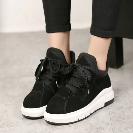 Women's Plush Sports Shoes - Thick Sole Casual Sneakers